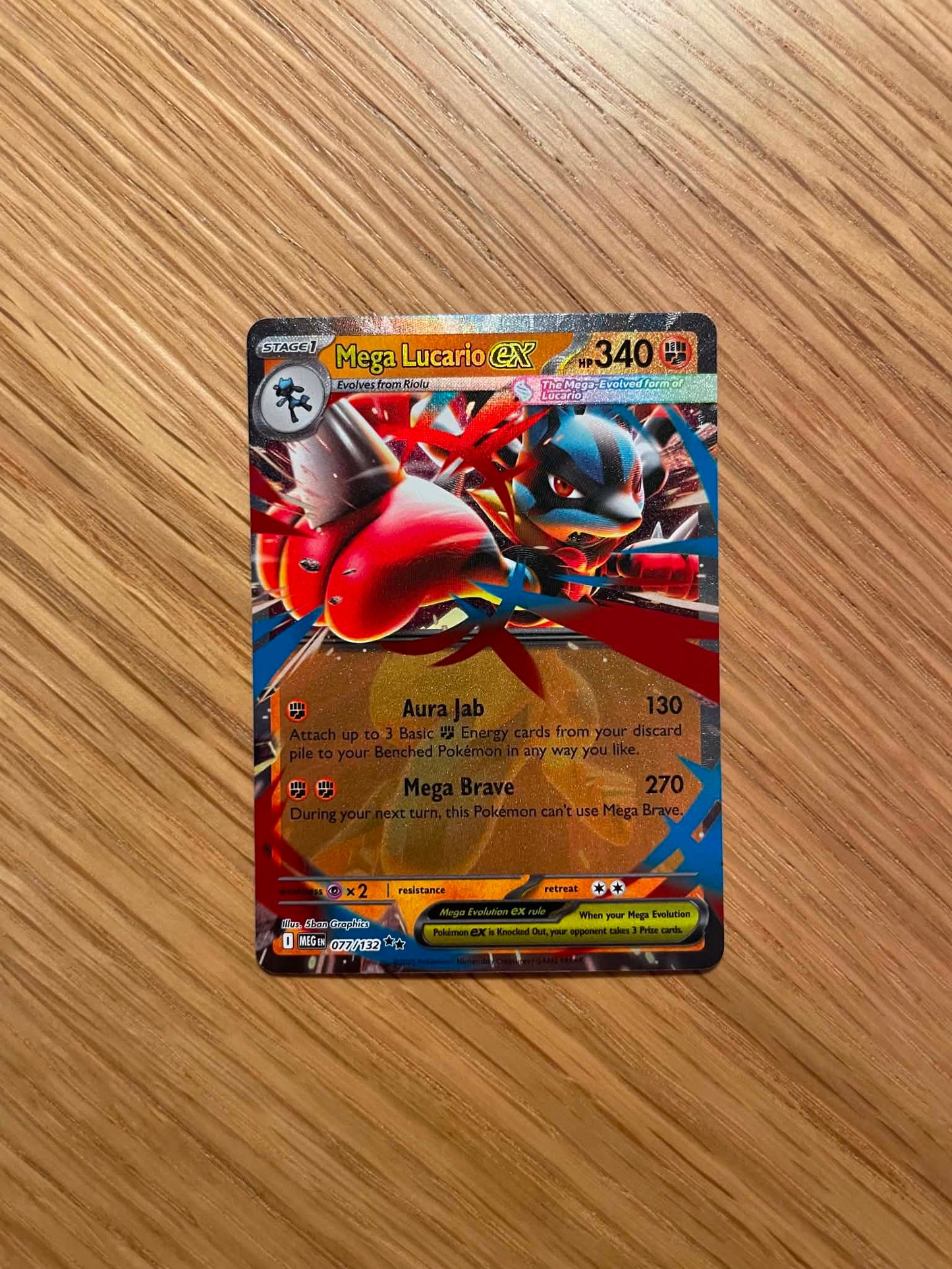 Mega Lucario ex 077/132 – Double Rare – Mega Evolution