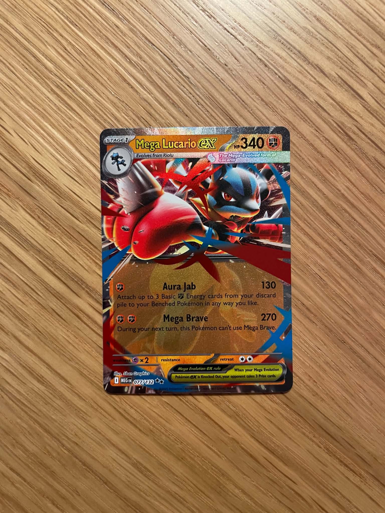 Mega Lucario ex 077/132 – Double Rare – Mega Evolution